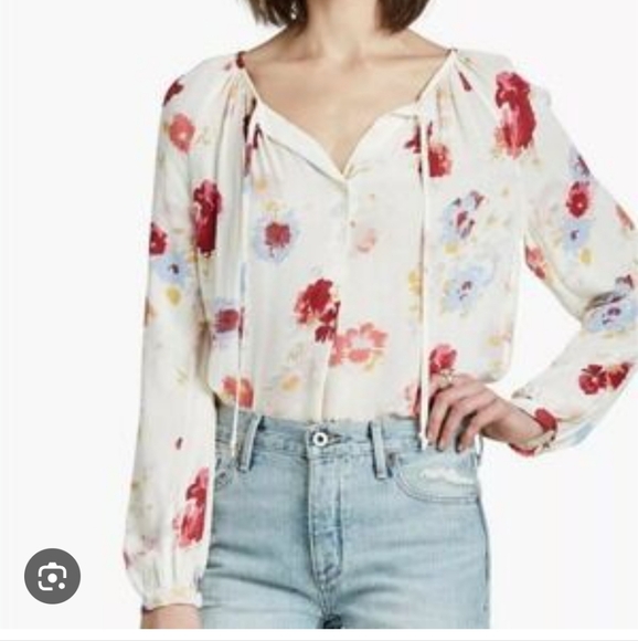 Lucky Brand Boho Floral Print Women's Top Large - Picture 1 of 8